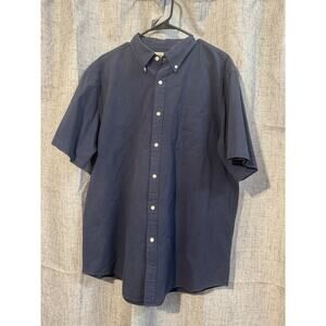L.L. Bean Traditional Fit Button Down Shirt Men’s XL 100% Cotton BlueShortSleeve